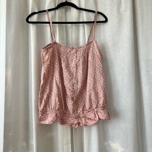 2000s Y2K silk cotton Gap pink sleeveless blouse top